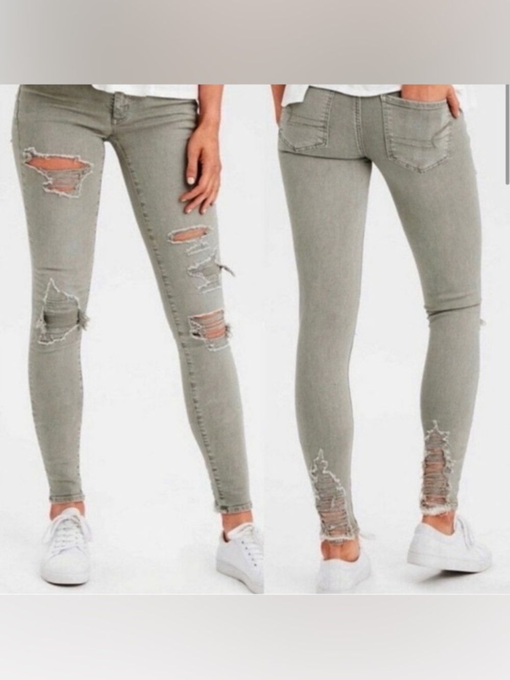 American Eagle Outfitters light sage green High-Rise Jeans